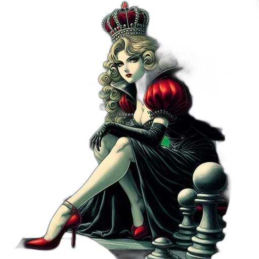 crown, dress, jewelry, fantasy art transparent PNG cut-out