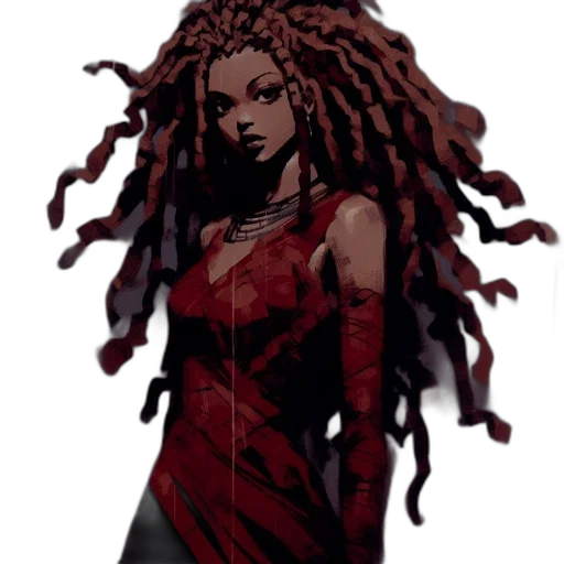 dress, hair, comic book art, concept art transparent PNG cut-out