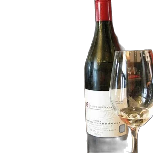 bottle, chardonnay, sits, next transparent PNG cut-out