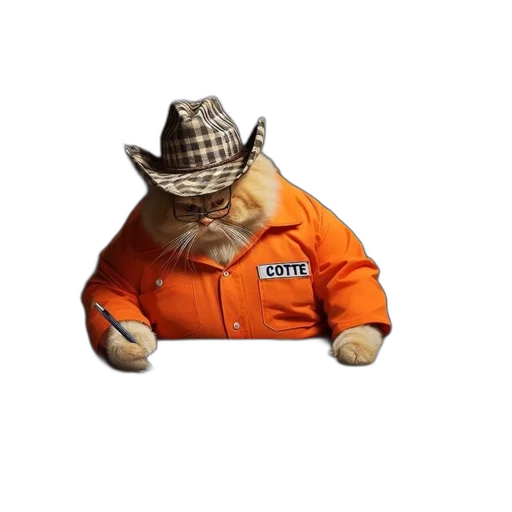 jacket, hat, staff, animal transparent PNG cut-out