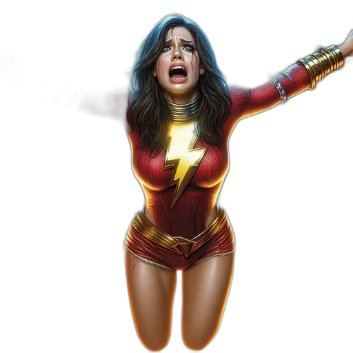 comic book art, concept art, 3d render, female transparent PNG cut-out