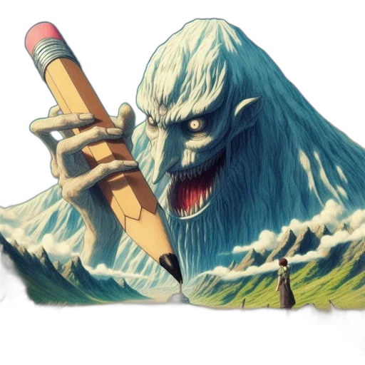 creature, sword, staff, weapon transparent PNG cut-out