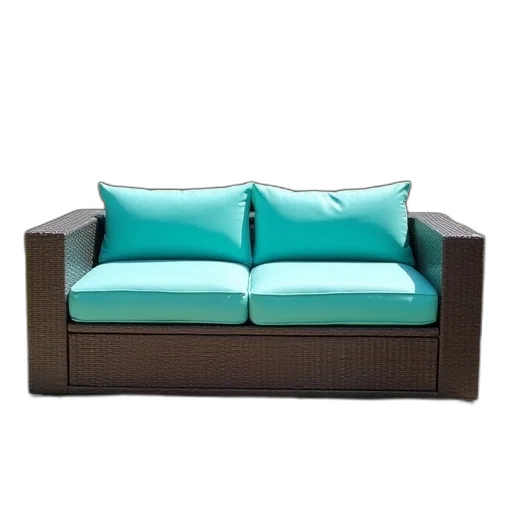 furniture, 3d render, blue, green transparent PNG cut-out