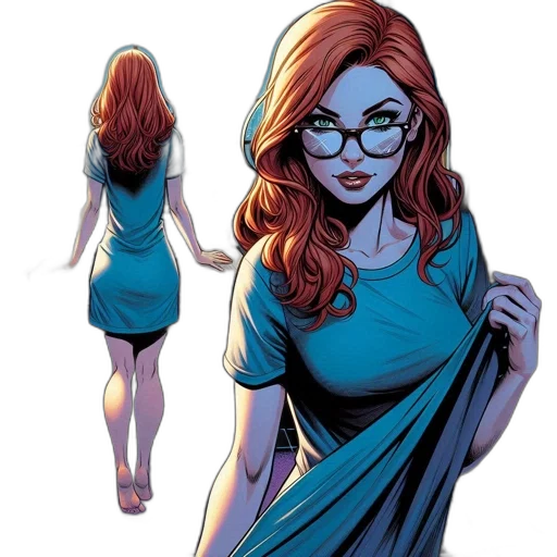 dress, comic book art, concept art, cartoon transparent PNG cut-out