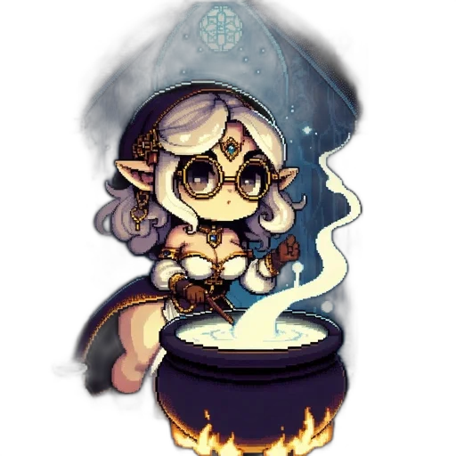 staff, fantasy art, concept art, pixel art transparent PNG cut-out