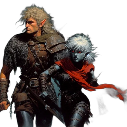 concept art, fantasy art, red, two transparent PNG cut-out