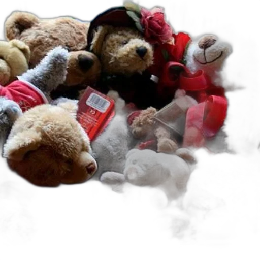 basket, filled, various, teddy transparent PNG cut-out