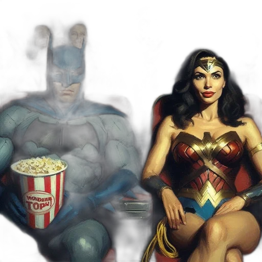 comic book art, concept art, batman, wonder transparent PNG cut-out