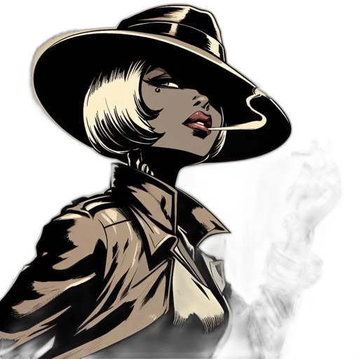 hat, staff, jacket, comic book art transparent PNG cut-out