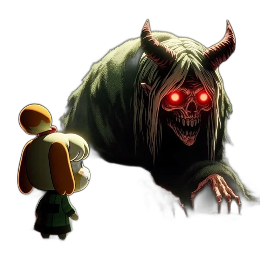 creature, staff, mask, face transparent PNG cut-out