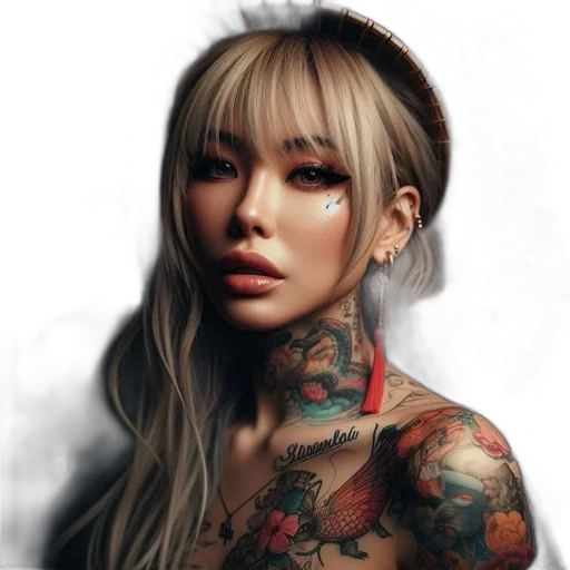 face, dragon, jewelry, dress transparent PNG cut-out