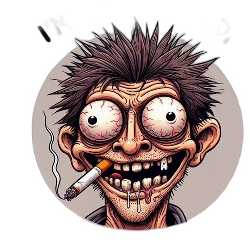 face, comic book art, concept art, cartoon transparent PNG cut-out