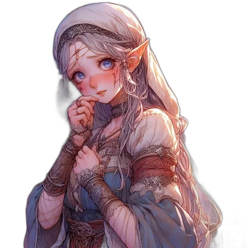dress, crown, staff, face transparent PNG cut-out