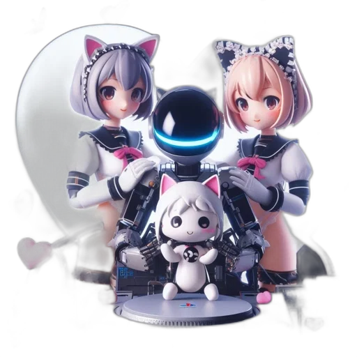 robot, 3d render, concept art, cyberpunk transparent PNG cut-out