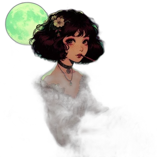 dress, crown, creature, staff transparent PNG cut-out