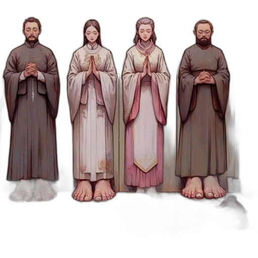 3d render, concept art, five, people transparent PNG cut-out