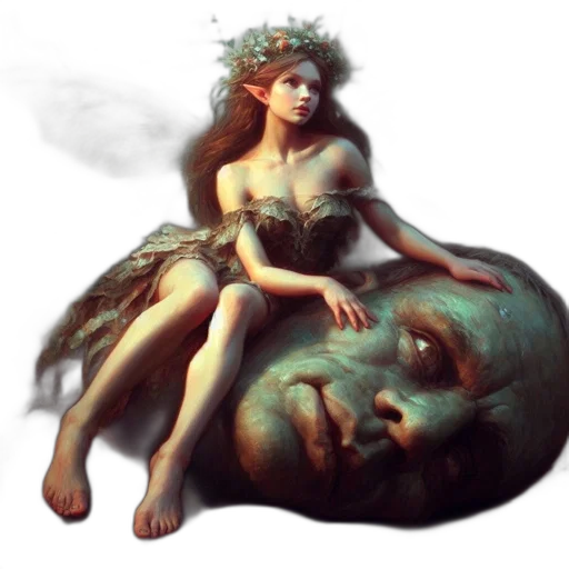 creature, dress, fantasy art, concept art transparent PNG cut-out