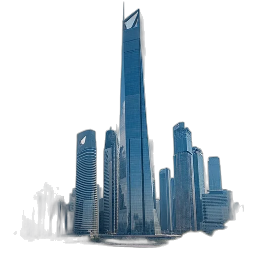 building, concept art, 3d render, cyberpunk transparent PNG cut-out