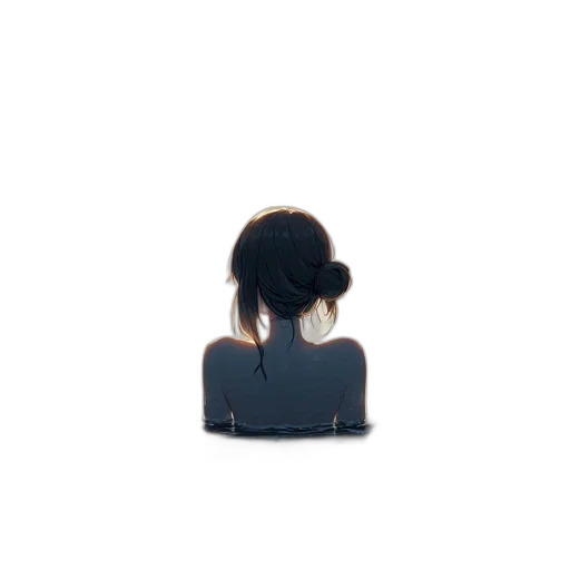 hair, jacket, staff, jewelry transparent PNG cut-out