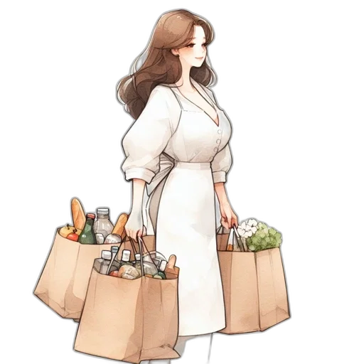 dress, photorealistic, concept art, cartoon transparent PNG cut-out