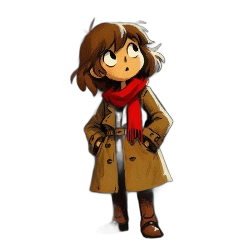 jacket, staff, face, creature transparent PNG cut-out