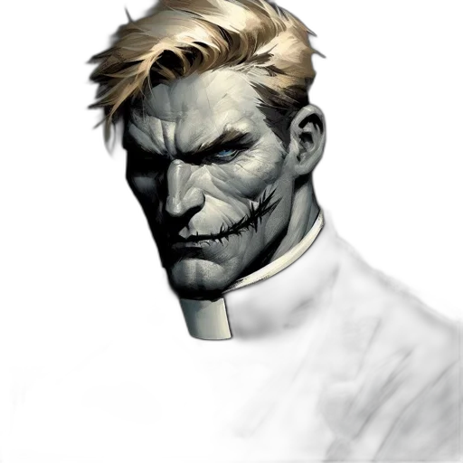 face, mask, staff, comic book art transparent PNG cut-out