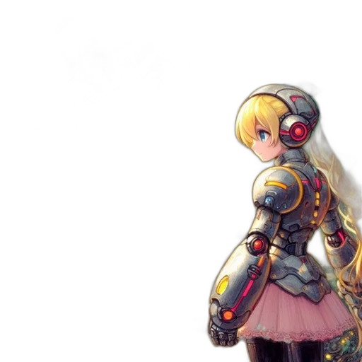 robot, dress, weapon, concept art transparent PNG cut-out