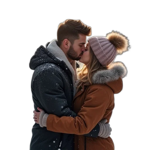 jacket, hat, photorealistic, snow transparent PNG cut-out