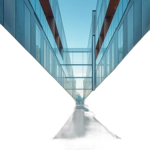 building, umbrella, robot, 3d render transparent PNG cut-out