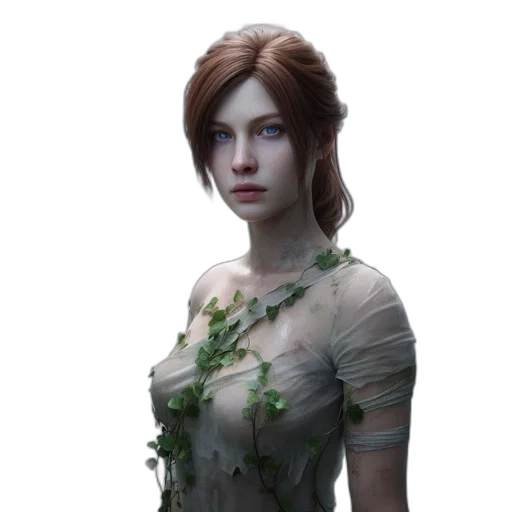dress, staff, face, creature transparent PNG cut-out