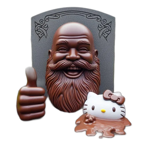 chocolate, sculpture, bearded, man transparent PNG cut-out