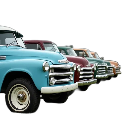 car, photorealistic, 3d render, row transparent PNG cut-out