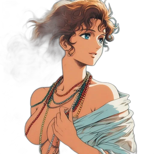 dress, jewelry, concept art, anime transparent PNG cut-out