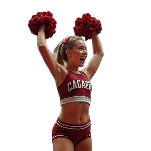 crown, 3d render, cheerleader, high transparent PNG cut-out