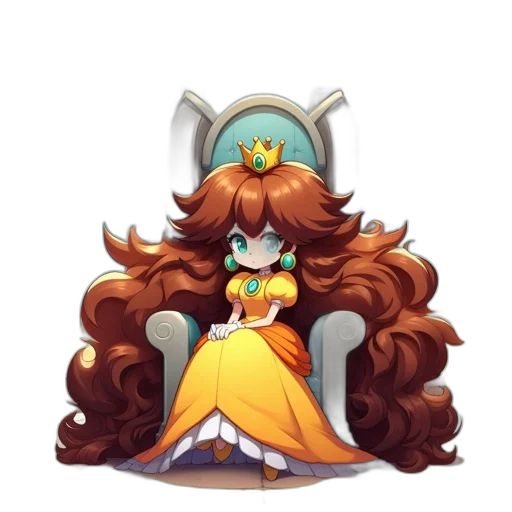 crown, staff, dress, hair transparent PNG cut-out