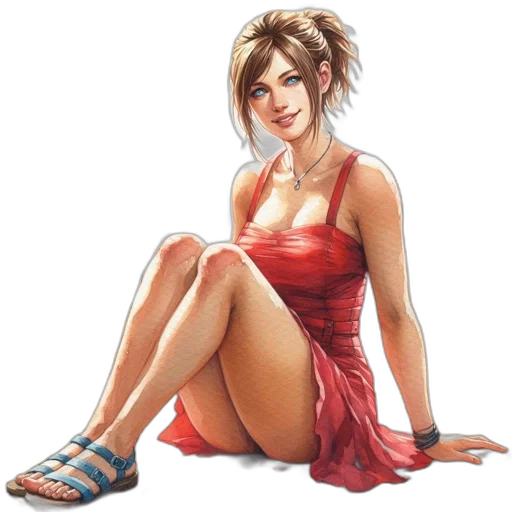 dress, jewelry, shoes, face transparent PNG cut-out