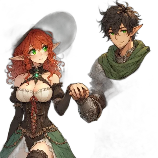 dragon, dress, staff, fantasy art transparent PNG cut-out