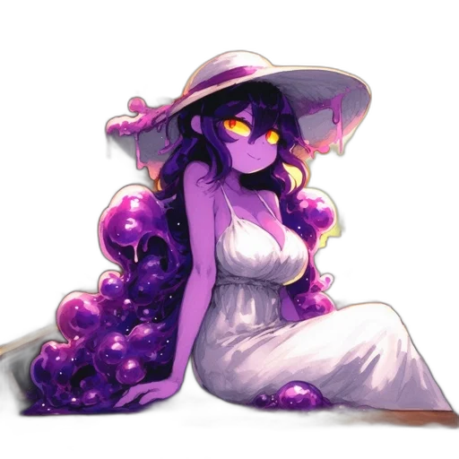 dress, hat, staff, flower transparent PNG cut-out