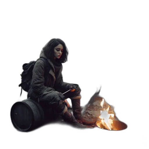 weapon, staff, jacket, creature transparent PNG cut-out