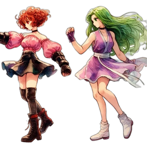 concept art, pixel art, watercolor, anime transparent PNG cut-out