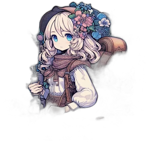 staff, flower, weapon, crown transparent PNG cut-out
