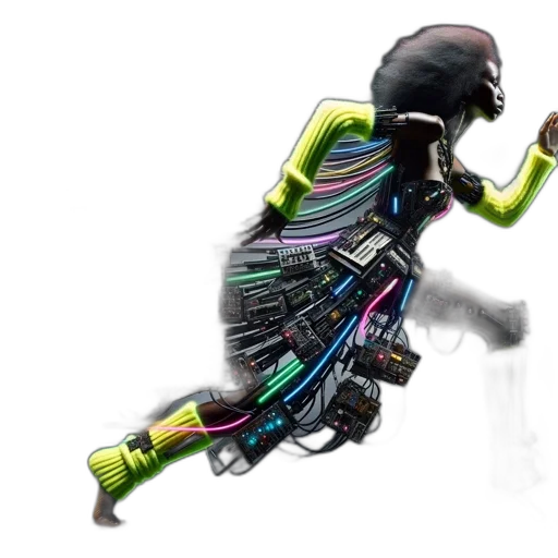 robot, weapon, jacket, cyberpunk transparent PNG cut-out