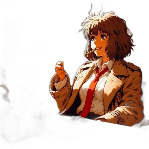 jacket, staff, face, weapon transparent PNG cut-out