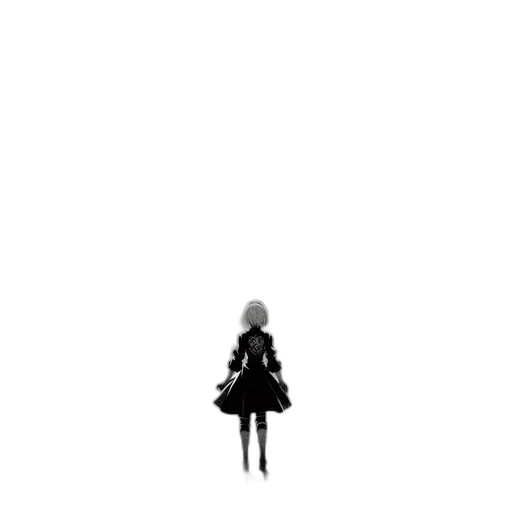 dress, robot, creature, staff transparent PNG cut-out