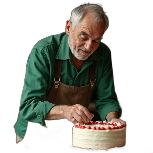 staff, food, hat, jacket transparent PNG cut-out