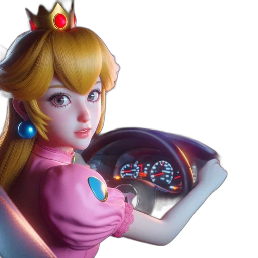 car, concept art, vaporwave, 3d render transparent PNG cut-out