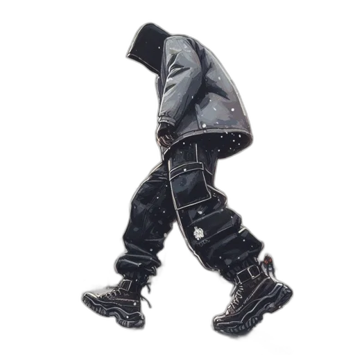jacket, shoes, robot, 3d render transparent PNG cut-out