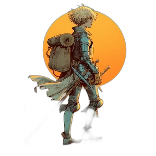 jacket, weapon, staff, robot transparent PNG cut-out
