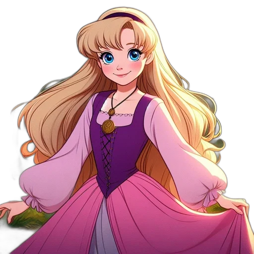 dress, staff, anime, pixel art transparent PNG cut-out