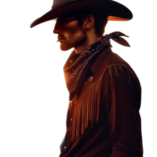 hat, jacket, staff, photorealistic transparent PNG cut-out